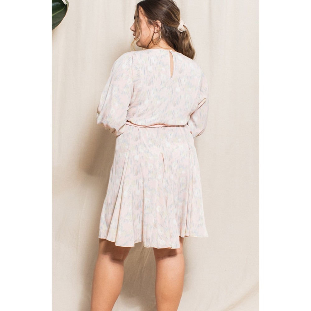Abstract Printed Mini Swing Woven Dress - Picture 4 of 7